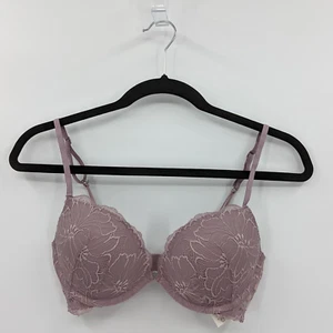 Gilly Hicks Bra Women’s 32C Lavender Lace Super Push Up Plunge - Picture 1 of 6