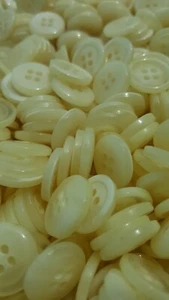 Translucent White Buttons, 4 Hole Sewing/Crafts Buttons - 12 Pieces (011) - Picture 1 of 2