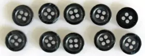 10 Dark Blue, Round, 4 Hole, 12mm, Beutron Plastic Buttons - Picture 1 of 1