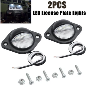 2Pcs Black Universal LED Car License Plate Tag Lights Truck SUV Trailer Van Lamp - Foto 1 di 12