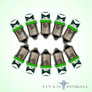 (10 Pack) - 6.3 Volt LED Bulb Concave 44/47 Base (BA9S) Pinball - GREEN - Picture 1 of 12