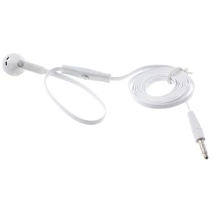 Flat Wired Headset MONO Hands-free Earphone w Mic Single Earbud for Smartphones - Picture 1 of 5