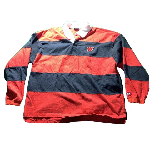 proplayer Wisconsin Badger Shirt XXL 2XL Striped Rugby Long Sleeved Pro Player Cover