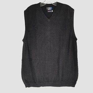 Callaway Golf Sin Mangas Negro Suéter Chaleco Para Hombres XL Cuello en V Pima Algodón Perú - Imagen 1 de 6