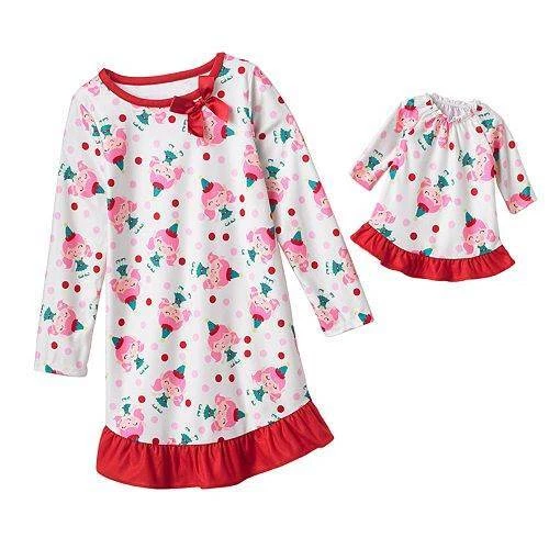 NUEVO CON ETIQUETAS Niñas Polar Navidad Elfo Camisón Talla 4 Muñeca Vestido Invierno Pijamas Pijamas NUEVO Foto 1 de 1
