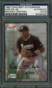White Sox Carlos Lee Authentic Signed Card 1999 Team Best Autographs PSA Slabbed