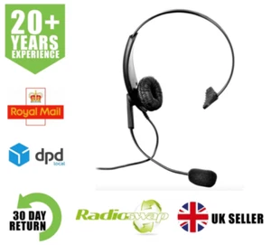 LIGHTWEIGHT HEADSET WITH BOOM MIC FOR VERTEX ONE-PIN TWO WAY RADIO - Picture 1 of 19