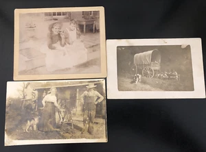 RPPC Covered Wagon Smoking Woman Early 1900s Postcards Photos Arkansas NC LOT - Picture 1 of 7