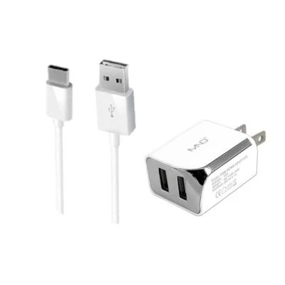 2 in 1 Home USB Chargers for iPhone 15 Pro Max, 15 Pro, 15 Plus, 15 White - Image 1 of 4