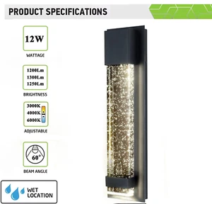 12W Modern Outdoor IP54 LED Cylinder Up & Down Wall Pillar Exterior Light - Picture 1 of 13