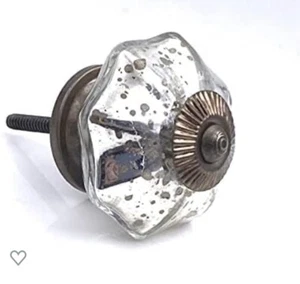 Perillas de gabinete de vidrio mercurio envejecido plateado aspecto antiguo rústico - Imagen 1 de 8