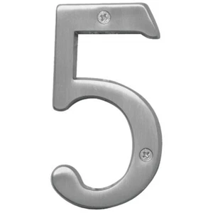 4 pollici Numero civico nichel satinato numero 5 - Foto 1 di 1