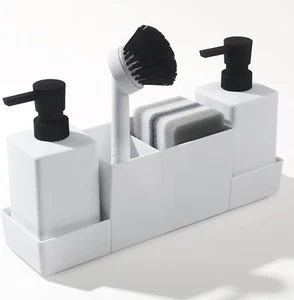 Kitchen Soap Dispenser with Sponge Holder Set for Sink Caddy, Hand Soap and Dish - Picture 1 of 12