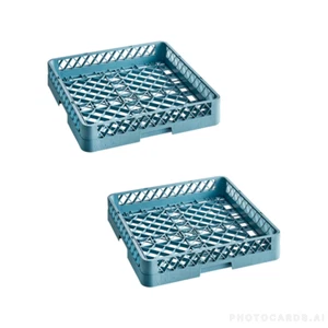 2er Pack Volle Größe Restaurant Geschirrspüler Schüssel Gestell mit offenen Seiten - Bild 1 von 8