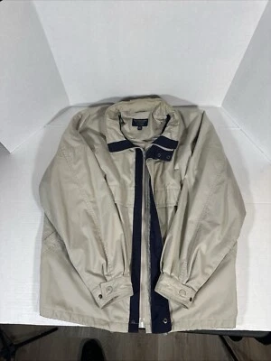 Roundtree & Yorke Outdoors  Tall Man 2XLT Coat Tan & Navy Blue Hidden Hood - Image 1 of 4