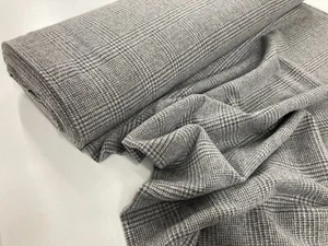 Tela de Lana Gris Diente de Perro Cuadros Abraham Luna Abrigo Material de Confección - Imagen 1 de 12