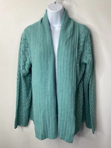 Susan Graver Womens Open Knit & Front Sweater Size Large Classic Style Staple - Picture 1 of 13