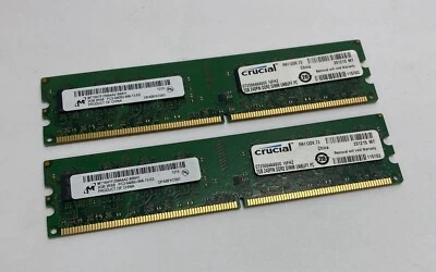 4GB (2 x 2GB) Micron Crucial MT16HTF25664AZ-800H1 PC2-6400U DDR2 Computer Memory - Image 1 of 4
