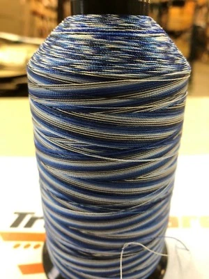 H&B VARIEGATED MULTI-COLOR BLUE BLACK COLOR  T45 T46 8OZ NYLON THREAD NEW! - Image 1 of 3