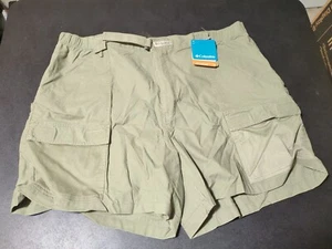 Columbia Mens PFG Half Moon Fishing Cargo Shorts Beige Mesh Pocket Size XXL - Picture 1 of 22
