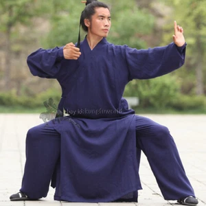 Abito kung fu taoista Shaolin monaco Wudang uniforme tai chi abito arti marziali wushu - Foto 1 di 11