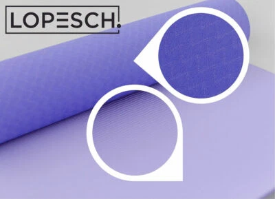 LOPESCH. Gymnastikmatte, Pilates, Yogamatte + Baumwolltasche + Kniekissen