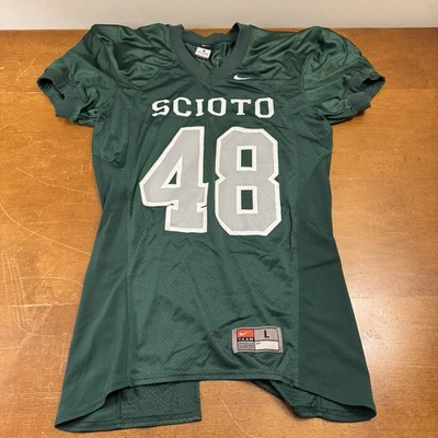 Camiseta de fútbol Nike para hombre grande verde Dublin Scioto High School Ohio corte de juego Foto 1 de 4