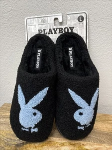 Playboy Logo Memory Foam Indoor Outdoor schwarz blau Hausschuhe Herren Large 11-12 - Bild 1 von 4