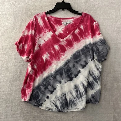 Blusa Top Mujer Chico's Multicolor Geométrica XL Mezcla Poliéster Manga Corta Foto 1 de 4