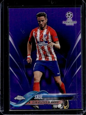 2017 Topps Chrome UEFA Saul Purple Refractor #70/250 Atletico - Image 1 of 2