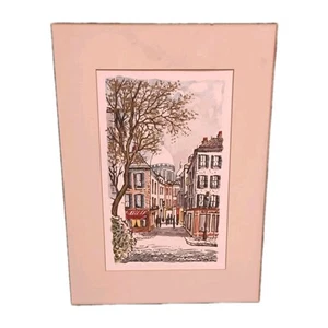 Rue Norvins – Montmartre, Paris 1977 — Original Watercolor Signed by Anisk - Picture 1 of 4