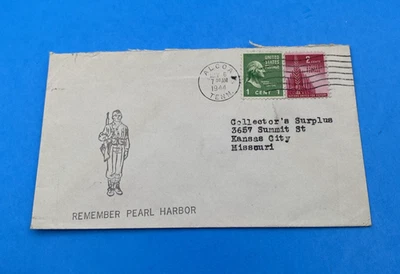 1944 Alcoa TN WWII Cover Remember Pearl Harbor Soldier Cachet, Scott 907+804 - Image 1 of 4