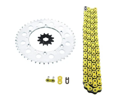 Kawasaki  95-06 KDX200 / 97-05 KDX220 Yellow Chain & Sprocket Silver 12/47 110L - Image 1 of 4