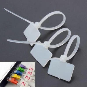 100stk Nylon Self-Locking Label Kabelbinder Netzwerkkabel Marker Tag Kabel - Photo 1/5