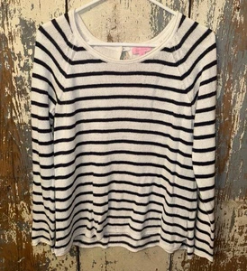 Suéter a Rayas Lilly Pulitzer Intarsia True Azul Marino y Blanco, Talla Mediana - Imagen 1 de 7