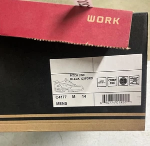 NUEVO Converse COMP TOE Cuero Negro Oxford SEGURIDAD C4177 M 14 - Imagen 1 de 3