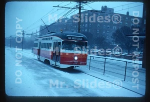 Slide originale tram RTA Cleveland Snow Action PCC 51 nel 1979 - Foto 1 di 1