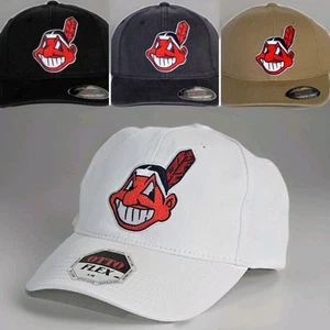 Cleveland Indians "FLEX FIT" CAP ⚾HAT ⚾️CLASSIC MLB PATCH/LOGO ⚾3 Sizes ⚾️NEW - Picture 1 of 5