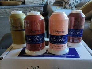 Superior Threads So Fine 4 Cone Thread Set Warm Neutrals 428 468 515 521 Quilt - Picture 1 of 10