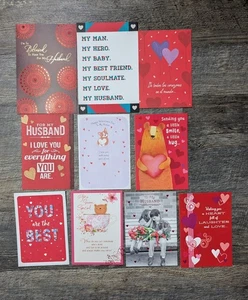 Hallmark Valentinstag Karten Lot 10er Set Ehemann Hochzeit  - Bild 1 von 4
