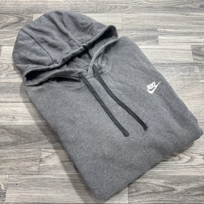 Nike Hoodie Men’s XXL Gray Pullover Fleece Sweatshirt Embroidered Logo Comfort - Image 1 of 4