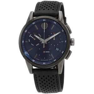 Movado Museum Sport Gunmetal blaues Zifferblatt Chrono Schweizer Quarz 43 mm Uhr 0607475 - Bild 1 von 16