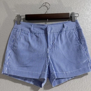 Girl’s Size 12 Shorts Blue And White Stripe Nautical 4th Of July Shorts Beach - Picture 1 of 14