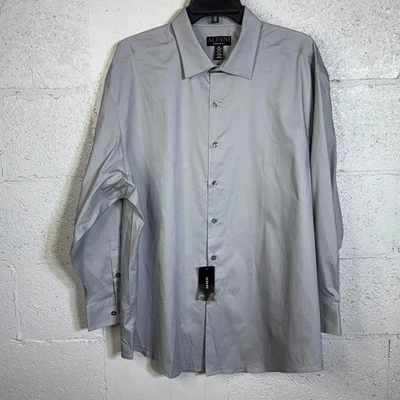 Camisa de vestir Alfani para hombre ajuste regular regulable de temperatura, gris 17-17,5 32-33 $65 Foto 1 de 4