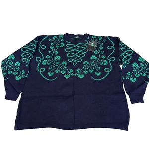 Emerald Isle XL Shamrock Fair Isle Knit Ireland Celtic St Patrick's Day Sweater - Picture 1 of 9
