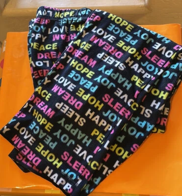 Pantalones de pijama polar Peace Love Dream Joy Sleep Happy 26x29 pequeños Foto 1 de 4