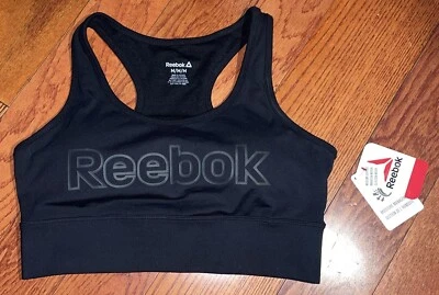 Sujetador deportivo Reebok negro para mujer talla mediana nuevo con etiquetas Foto 1 de 4