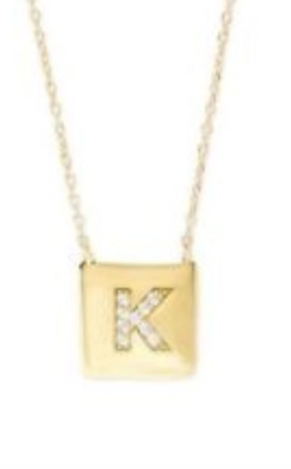 ARGENTO Vivo Gold Plated Sterling Silver K Pendant Necklace 0136