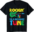 Rockin To Different Tune Guitar Autism Awareness Music Kids T-Shirt Size Xs-Xl