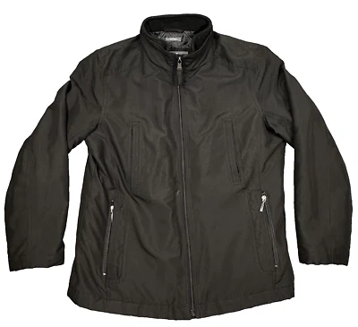 Perry Ellis Portfolio Jacket Mens Large Black Microfiber Quilted Full Zip READ - Image 1 of 4